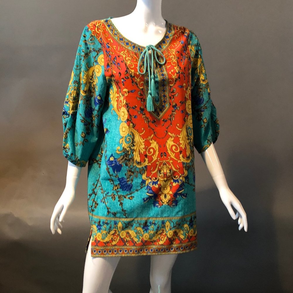 Scarf Pattern Tunic Dress